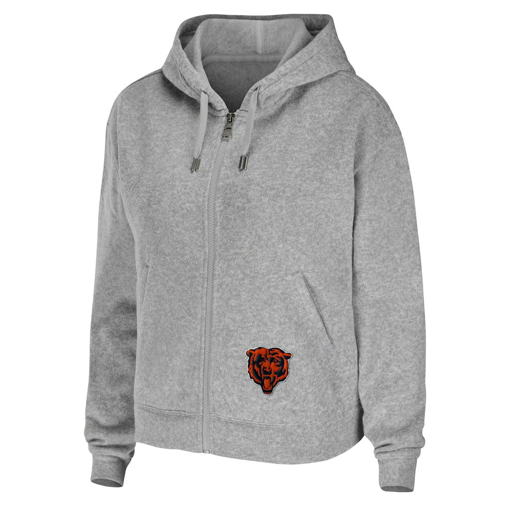 Chicago Bears WEAR by Erin Andrews Women's Team Full-Zip Hoodie Heathered Gray