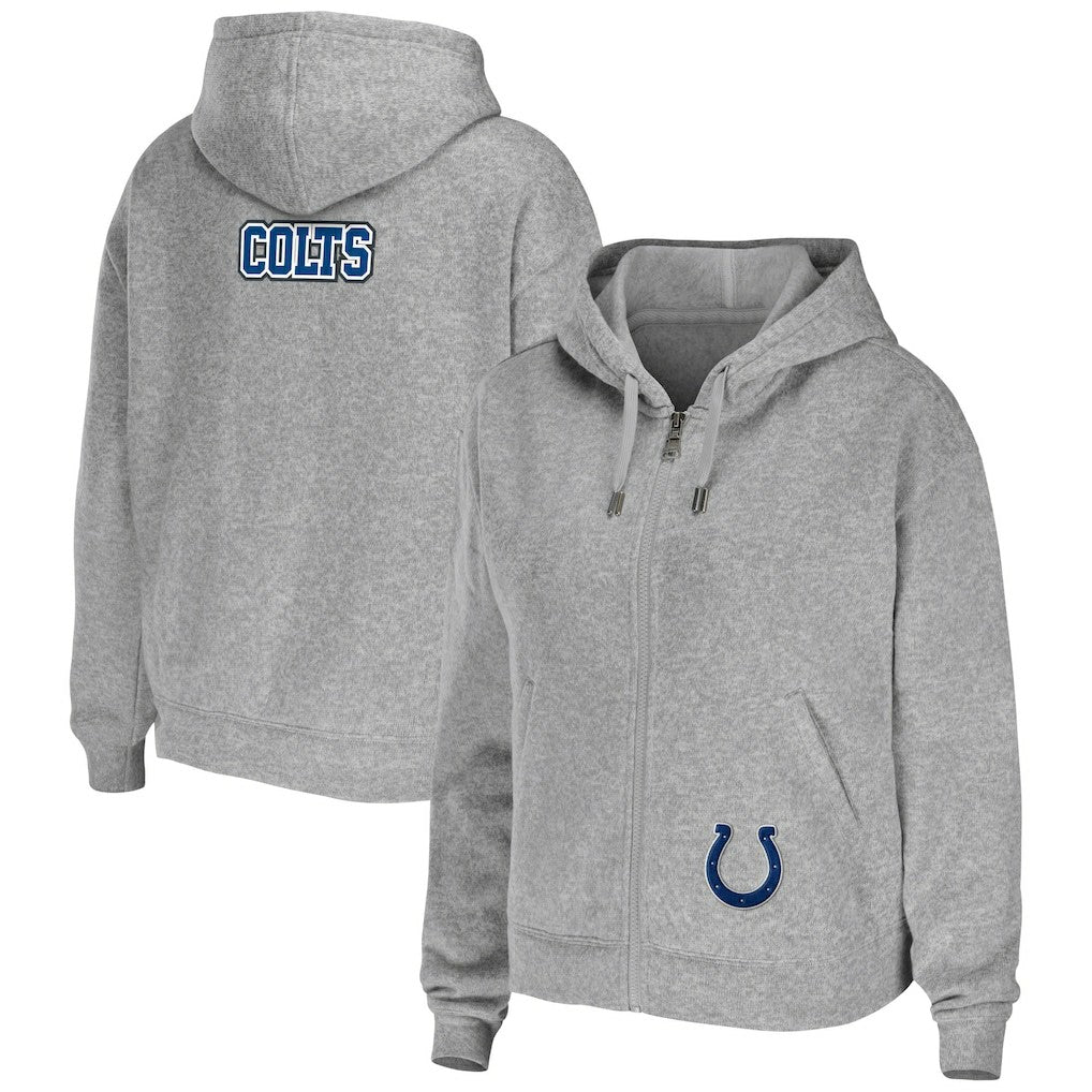 Indianapolis Colts WEAR by Erin Andrews Women's Team Full-Zip Hoodie Heathered Gray