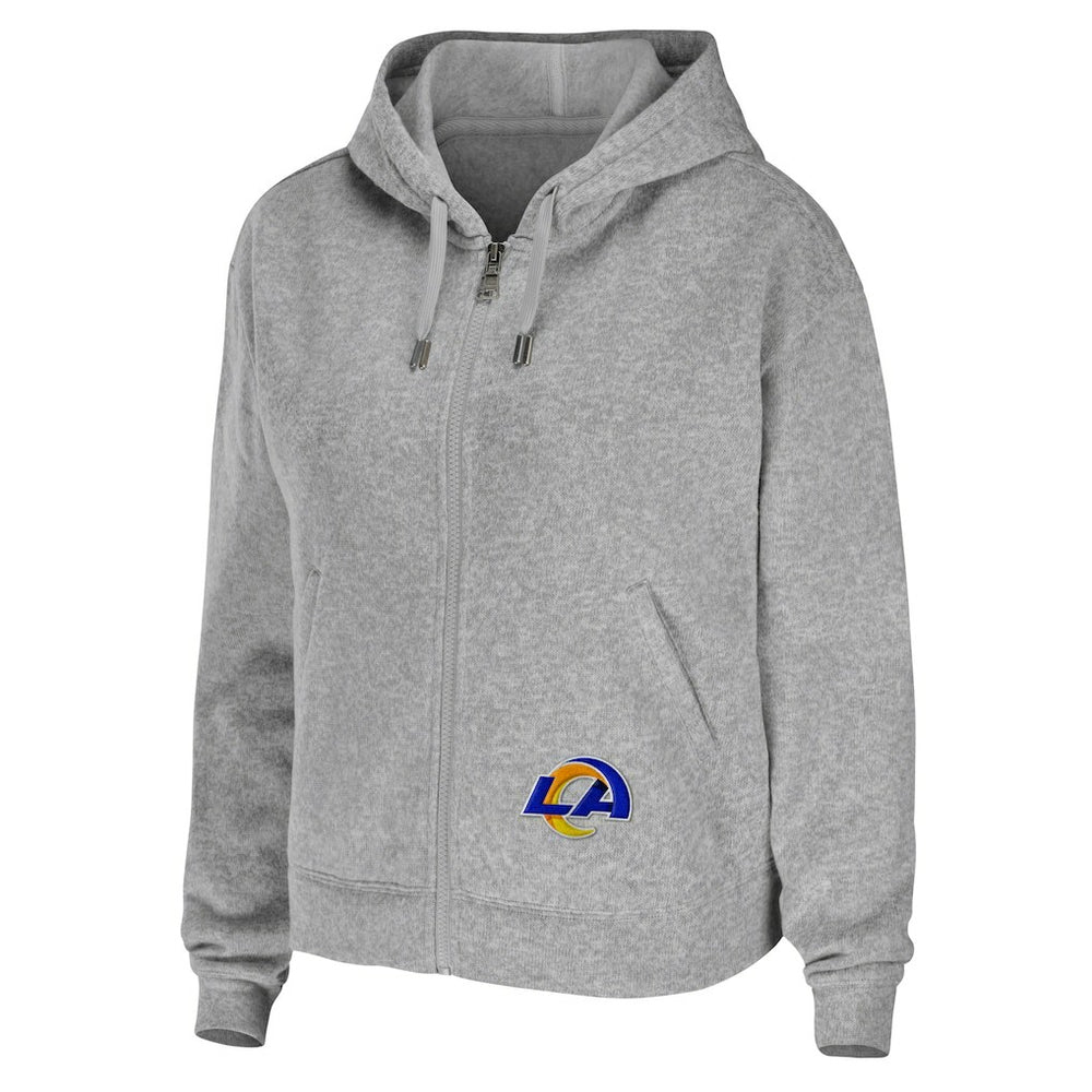 Los Angeles Rams WEAR by Erin Andrews Women's Team Full-Zip Hoodie Heathered Gray