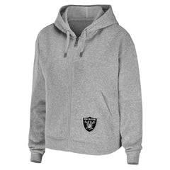 Las Vegas Raiders WEAR by Erin Andrews Women's Team Full-Zip Hoodie Heathered Gray