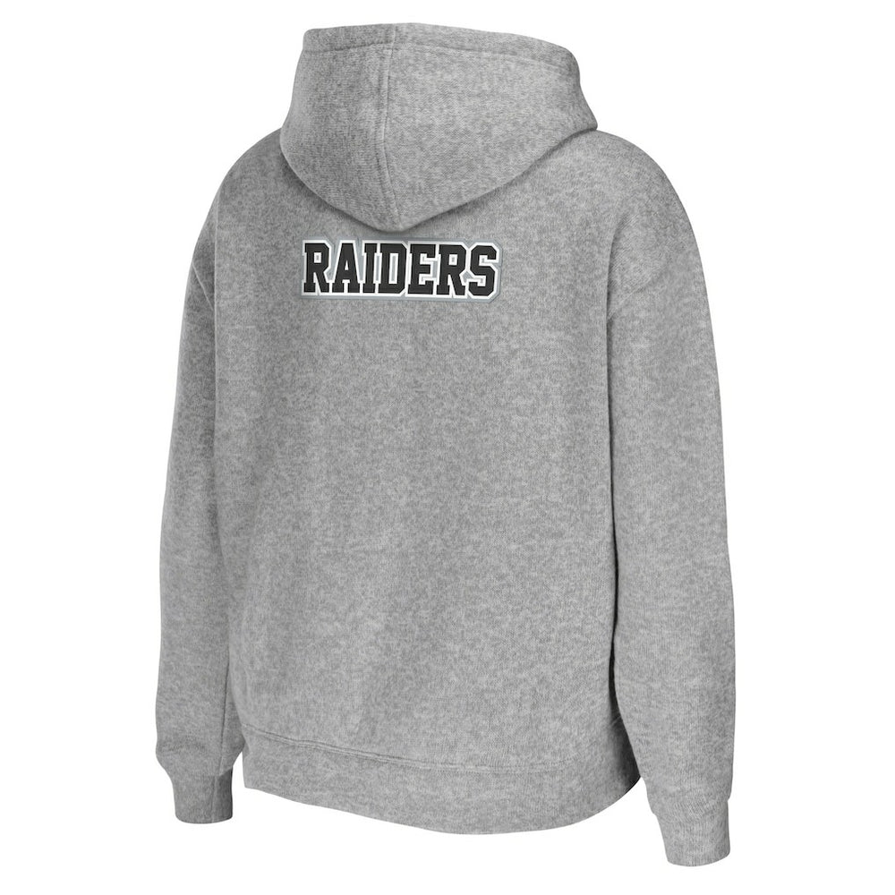 Las Vegas Raiders WEAR by Erin Andrews Women's Team Full-Zip Hoodie Heathered Gray
