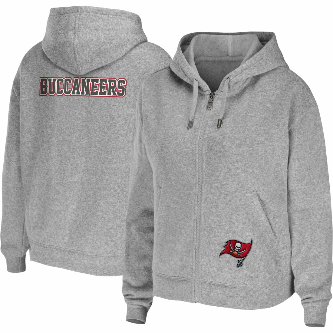 Tampa Bay Buccaneers WEAR by Erin Andrews Women's Team Full-Zip Hoodie Heathered Gray