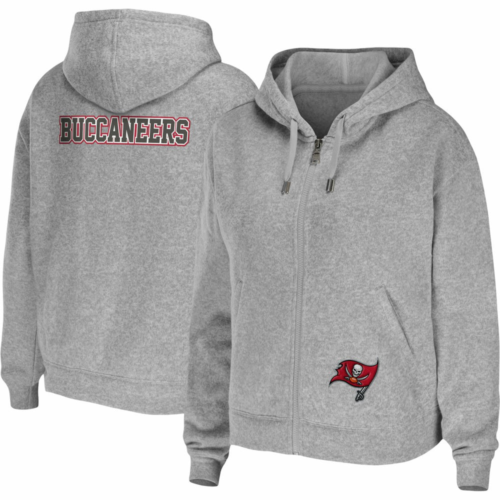 Tampa Bay Buccaneers WEAR by Erin Andrews Women's Team Full-Zip Hoodie Heathered Gray