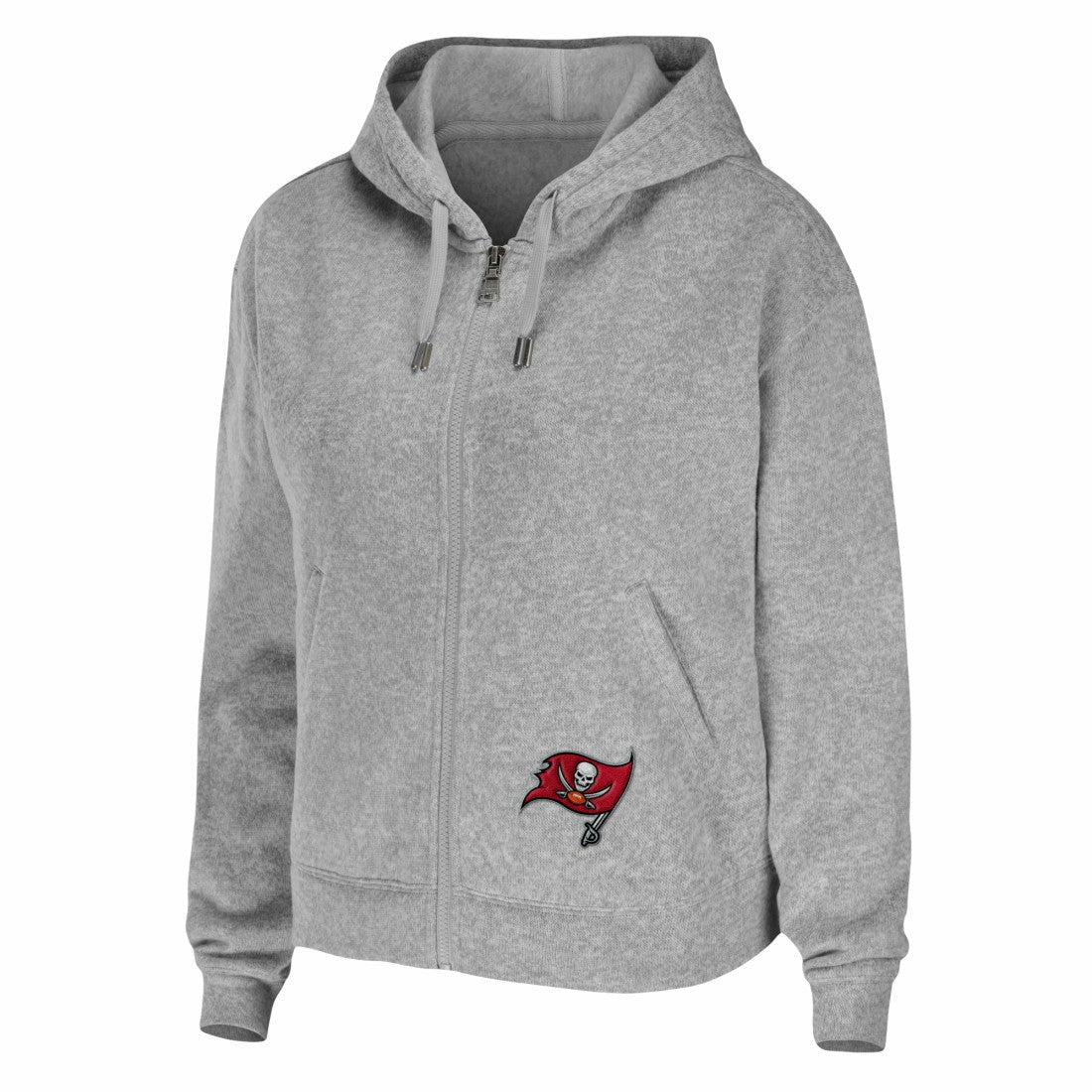 Tampa Bay Buccaneers WEAR by Erin Andrews Women's Team Full-Zip Hoodie Heathered Gray