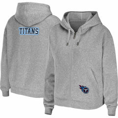 Tennessee Titans WEAR by Erin Andrews Women's Team Full-Zip Hoodie Heathered Gray