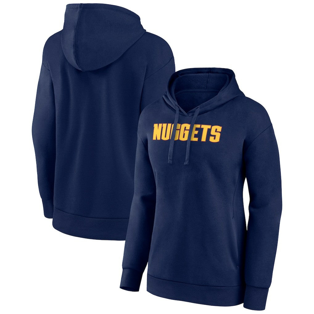 Denver Nuggets Women's Wordmark Alt Pullover Hoodie Navy
