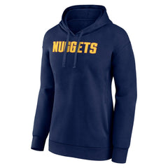 Denver Nuggets Women's Wordmark Alt Pullover Hoodie Navy