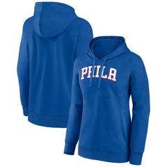 Philadelphia 76ers Women's Wordmark Alt Pullover Hoodie Royal