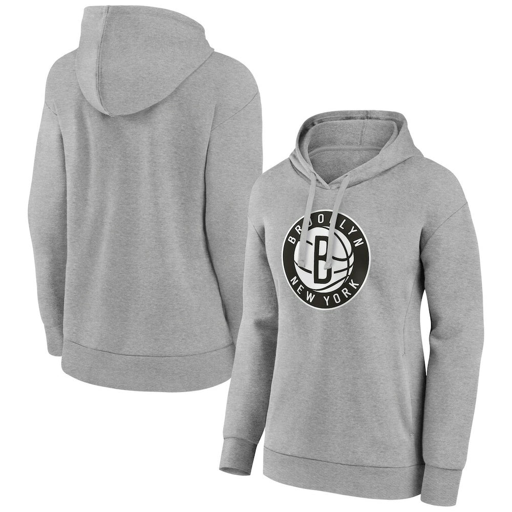 Brooklyn Nets Women's Alternate Logo Pullover Hoodie Gray