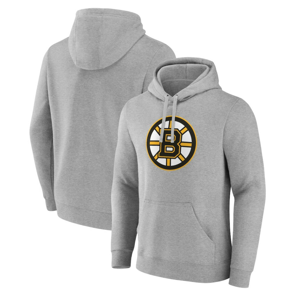 NHL Boston Bruins Fanatics Primary Logo Pullover Hoodie - Heather Gray