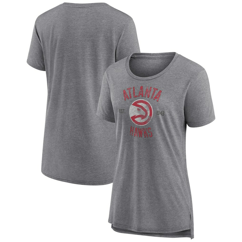 Atlanta Hawks Women's Heritage Tri-Blend T-Shirt Heather Gray