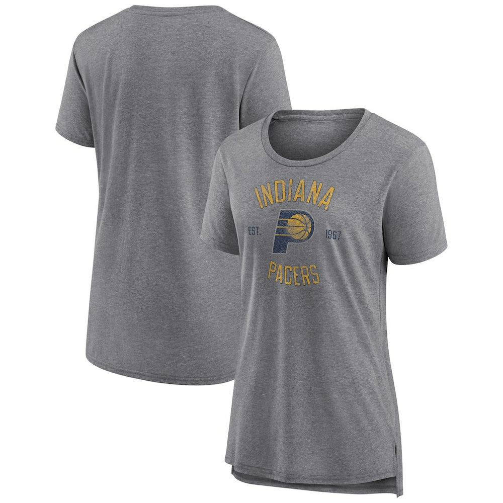 Indiana Pacers Women's Heritage Tri-Blend T-Shirt Heather Gray