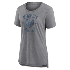 Memphis Grizzlies Women's Heritage Tri-Blend T-Shirt Heather Gray