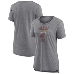 Miami Heat Women's Heritage Tri-Blend T-Shirt Heather Gray