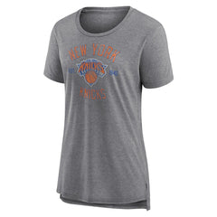 New York Knicks Women's Heritage Tri-Blend T-Shirt Heather Gray