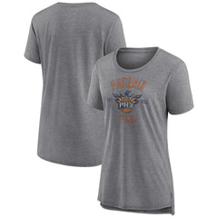 Phoenix Suns Women's Heritage Tri-Blend T-Shirt Heather Gray