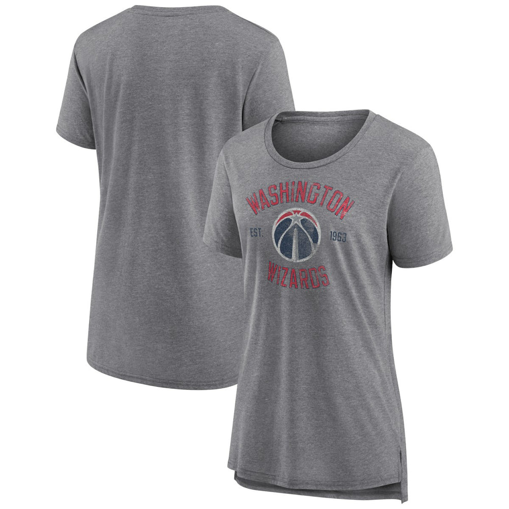 Washington Wizards Women's Heritage Tri-Blend T-Shirt Heather Gray