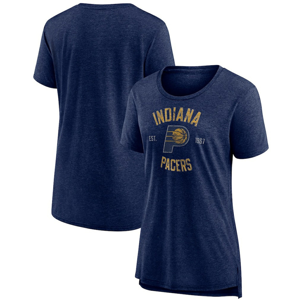 Indiana Pacers Women's Heritage Tri-Blend T-Shirt Heather Navy