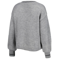 Philadelphia 76ers Lusso Women's Scarletts Lantern Sleeve Tri-Blend V-Neck Pullover Sweater Gray