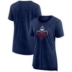 New Orleans Pelicans Women's Gradient Logo Tri-Blend T-Shirt Heather Navy