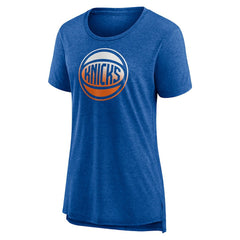 New York Knicks Women's Gradient Logo Tri-Blend T-Shirt Heather Blue