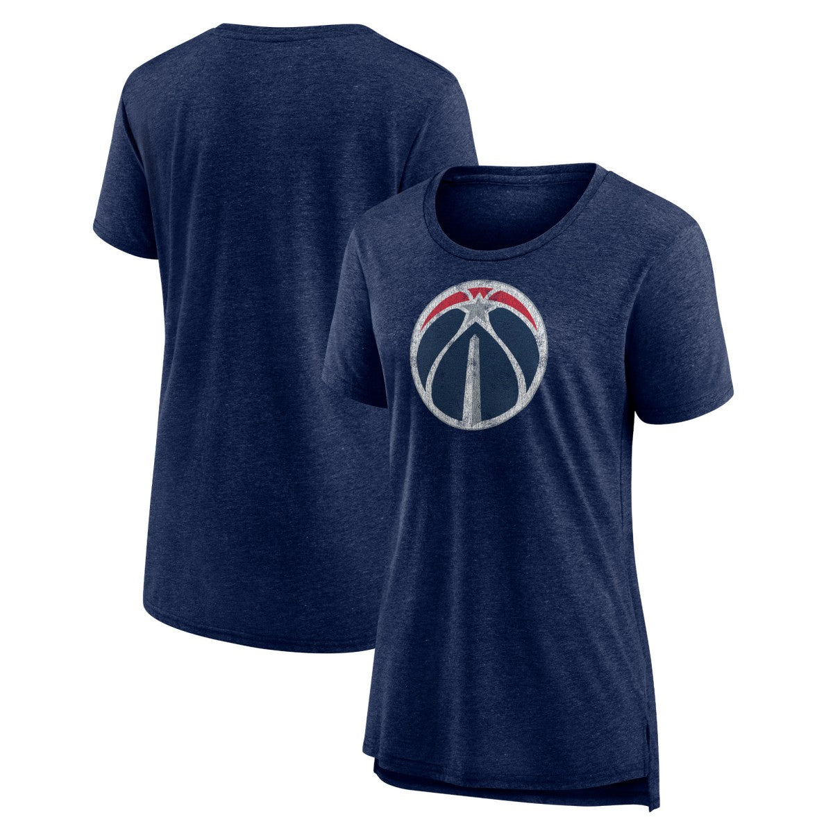 Washington Wizards Women's Distressed Logo Tri-Blend T-Shirt Heather Navy