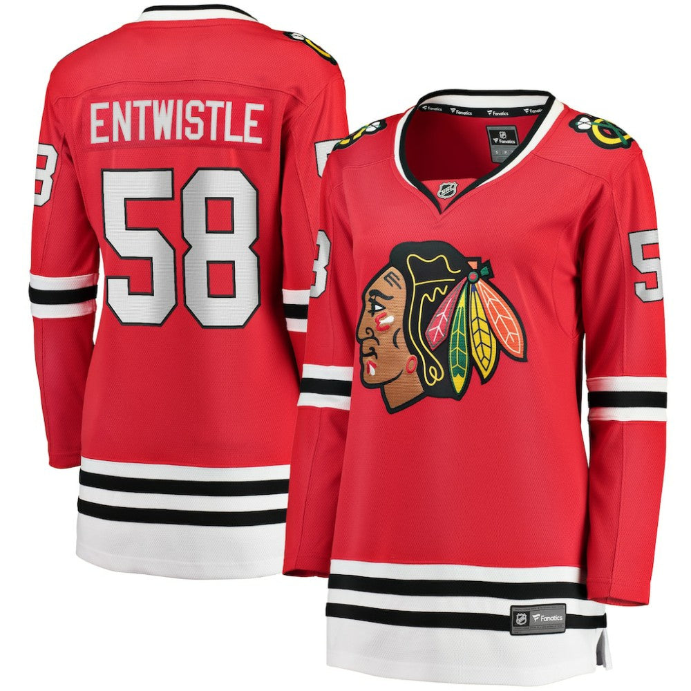 NHL MacKenzie Entwistle Chicago Blackhawks Fanatics Women's Home Breakaway Player Jersey - Red