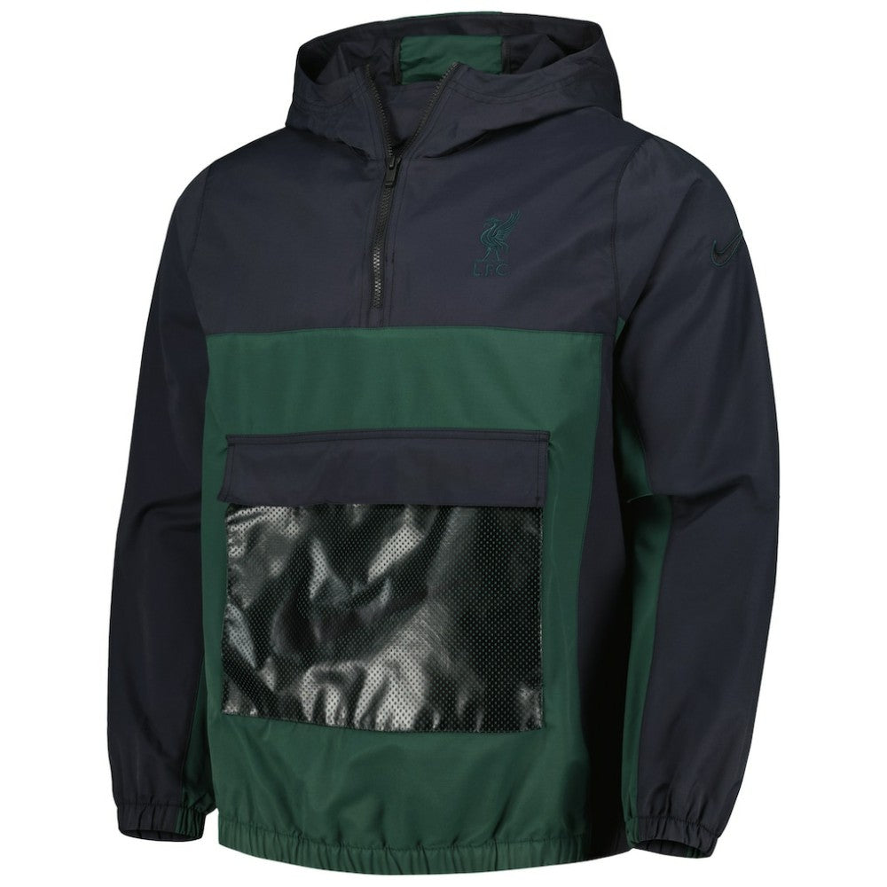 Liverpool Anorak Hoodie Quarter-Zip Jacket Green