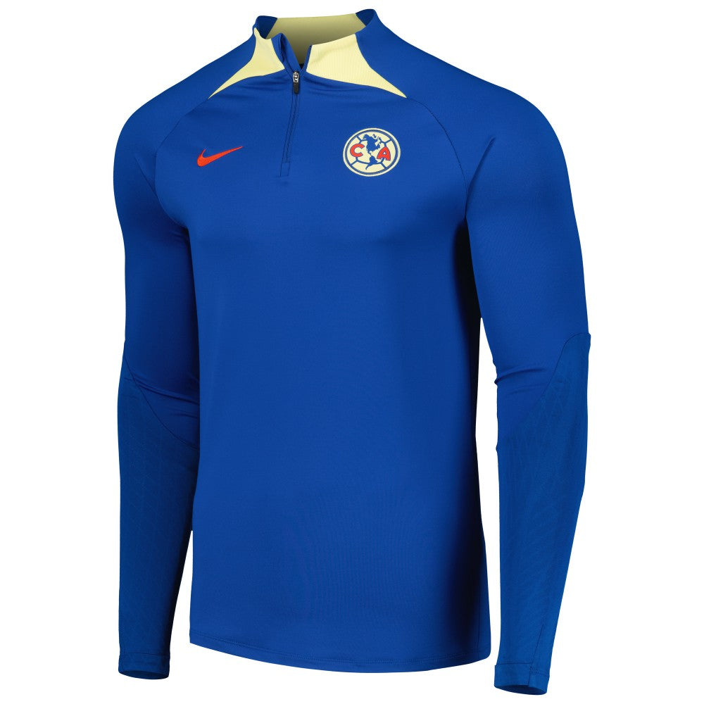 Club America Strike Drill 2023/24 Performance Quarter-Zip Long Sleeve Top Blue