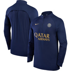 Paris Saint-Germain 2023/24 Strike Drill Raglan Quarter-Zip Top Navy