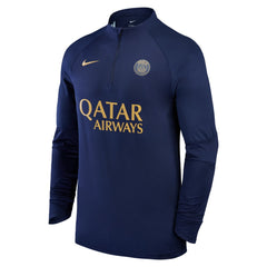 Paris Saint-Germain 2023/24 Strike Drill Raglan Quarter-Zip Top Navy