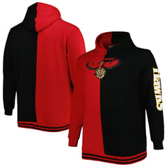 Atlanta Hawks Hardwood Classics Big & Tall Hardwood Classics Split Pullover Hoodie Red/Black