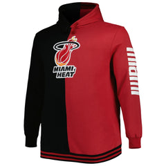 Miami Heat Hardwood Classics Big & Tall Hardwood Classics Split Pullover Hoodie Black/Red