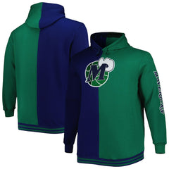 Dallas Mavericks Hardwood Classics Big & Tall Hardwood Classics Split Pullover Hoodie Navy/Green