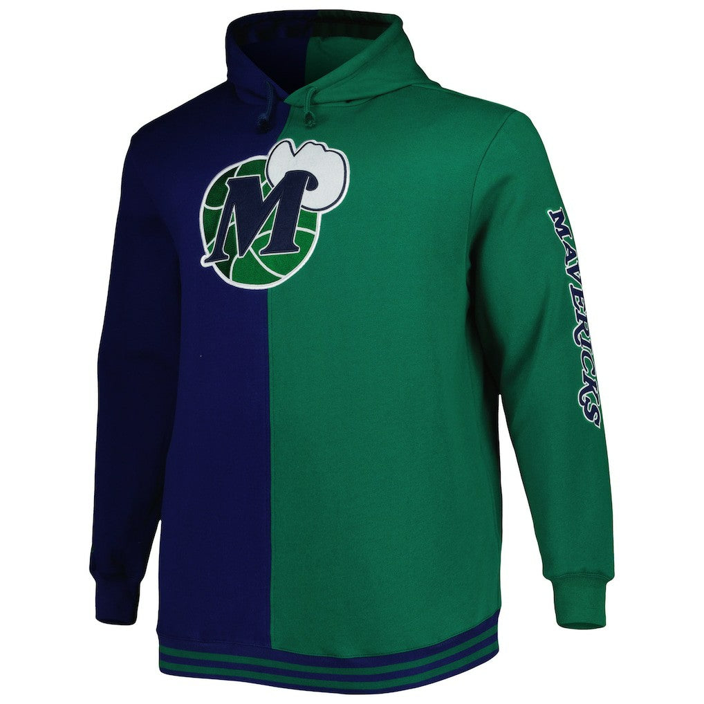 Dallas Mavericks Hardwood Classics Big & Tall Hardwood Classics Split Pullover Hoodie Navy/Green