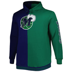 Dallas Mavericks Hardwood Classics Big & Tall Hardwood Classics Split Pullover Hoodie Navy/Green