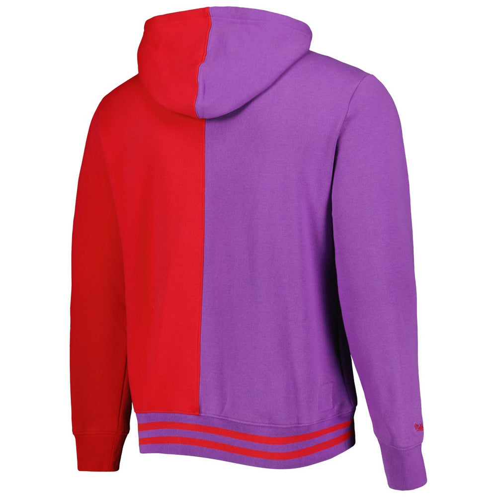 Toronto Raptors Big & Tall Hardwood Classics Split Pullover Hoodie Purple/Red