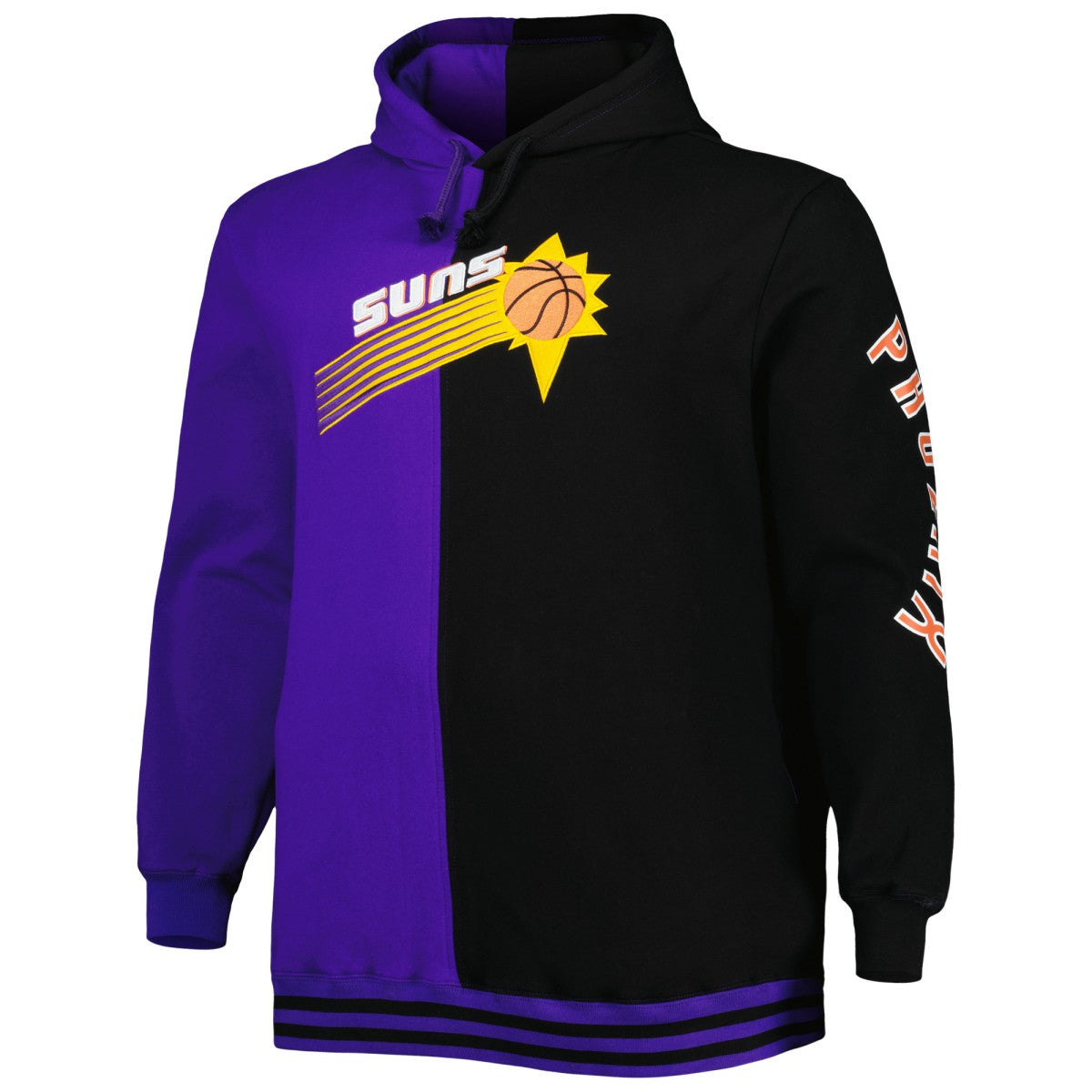 Phoenix Suns Big & Tall Hardwood Classics Split Pullover Hoodie Purple/Black