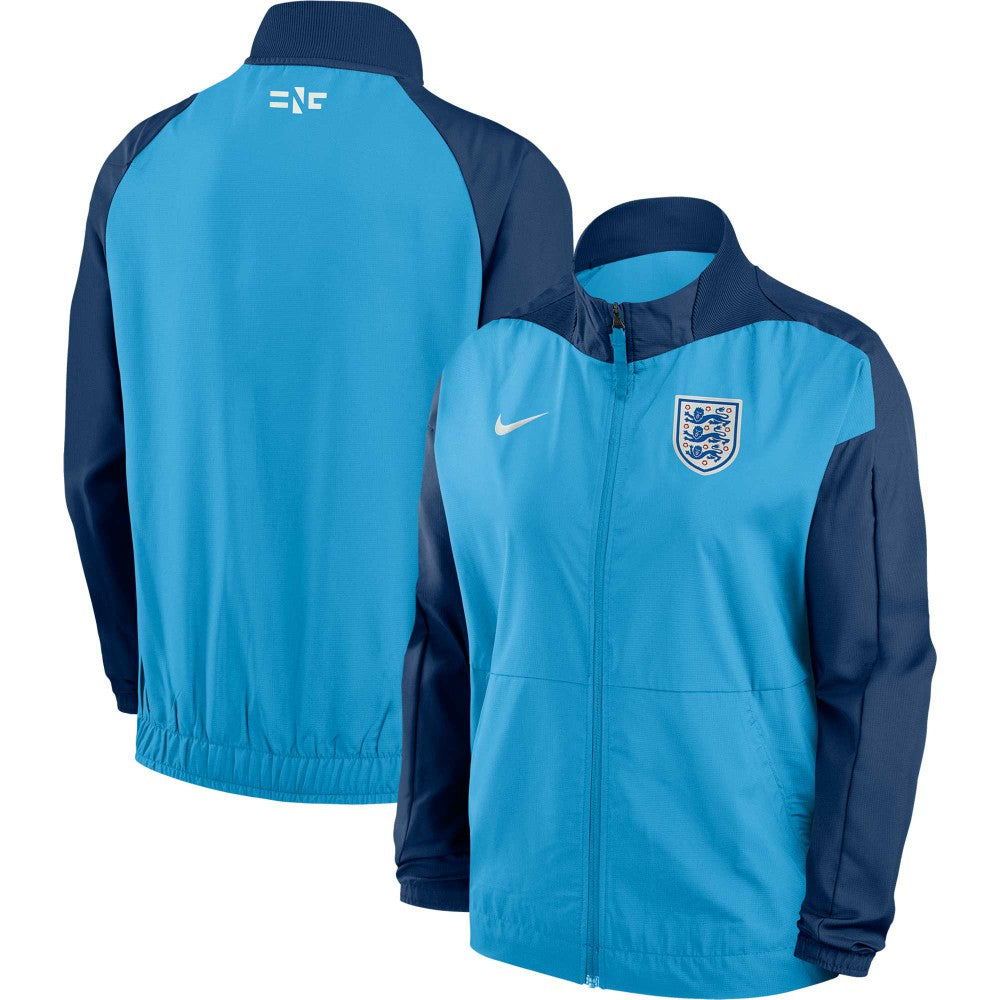 England Women's National Team Women's 2023 Anthem Raglan Performance Full-Zip Jacket Blue
