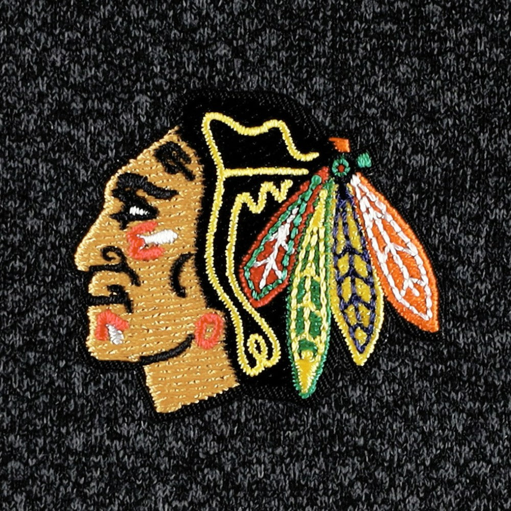 NHL Chicago Blackhawks Antigua Course Quarter-Zip Jacket - Heathered Black