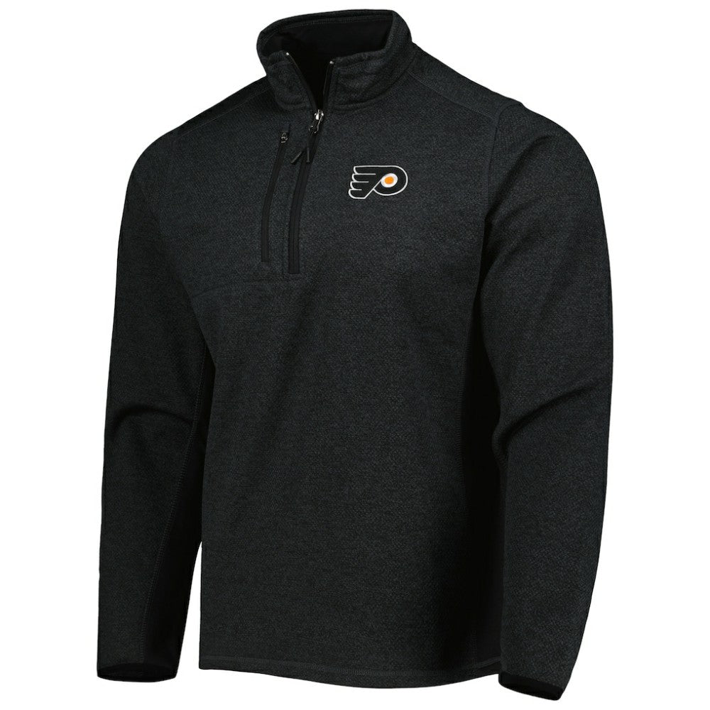NHL Philadelphia Flyers Antigua Course Quarter-Zip Jacket - Heathered Black