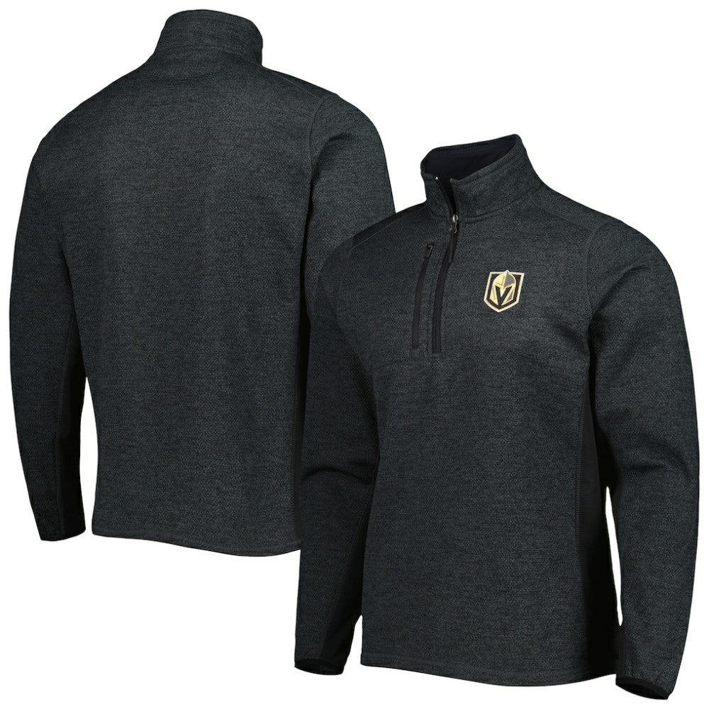 NHL Vegas Golden Knights Antigua Course Quarter-Zip Jacket - Heathered Black