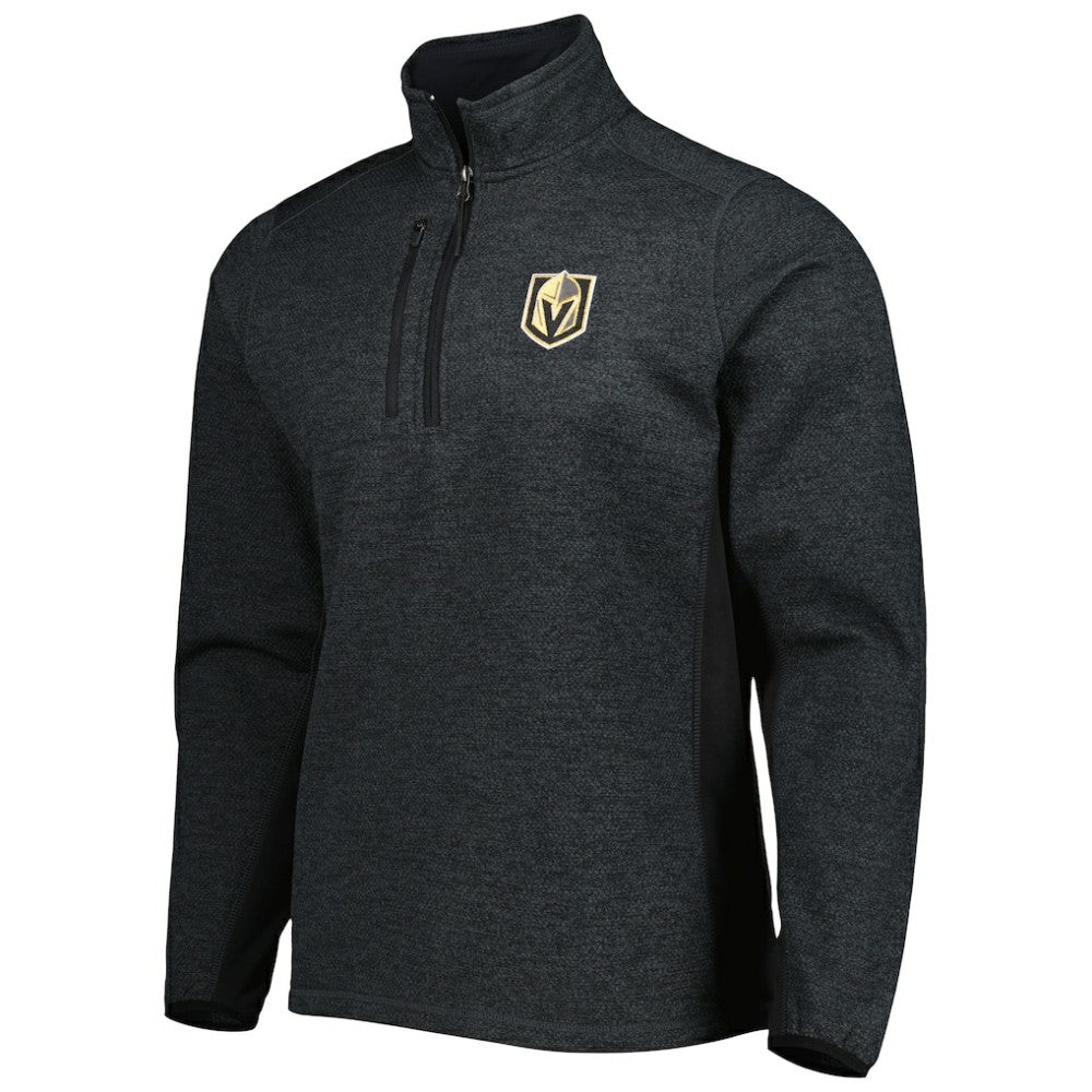 NHL Vegas Golden Knights Antigua Course Quarter-Zip Jacket - Heathered Black