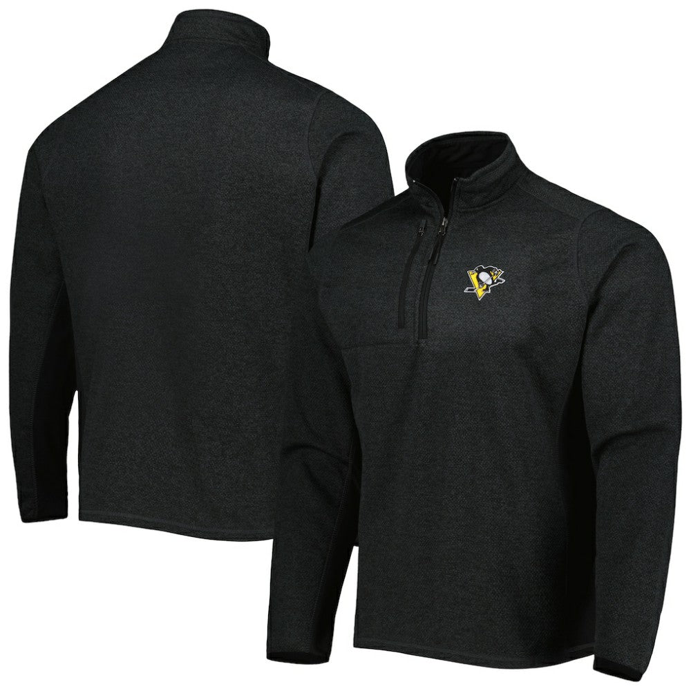 NHL Pittsburgh Penguins Antigua Course Quarter-Zip Jacket - Heathered Black