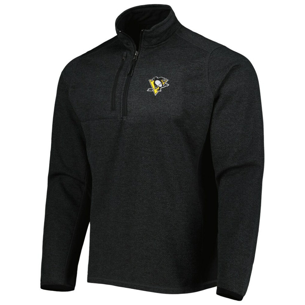 NHL Pittsburgh Penguins Antigua Course Quarter-Zip Jacket - Heathered Black