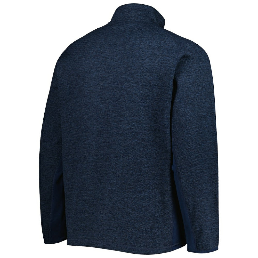 NHL Seattle Kraken Antigua Course Quarter-Zip Jacket - Heathered Deep Sea Blue