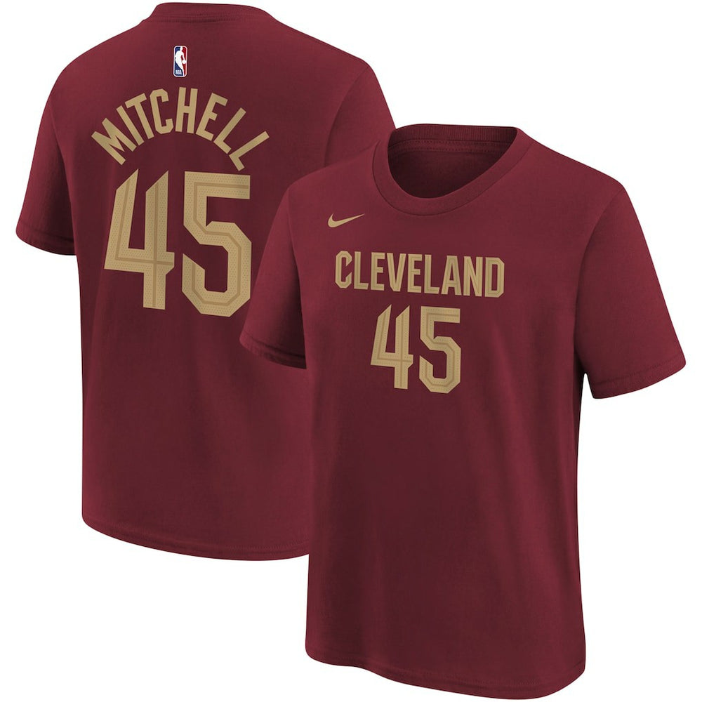 Donovan Mitchell Cleveland Cavaliers Youth Icon Edition Name & Number T-Shirt Wine