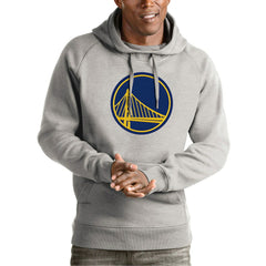 Golden State Warriors Antigua Team Logo Victory Pullover Hoodie Heather Gray