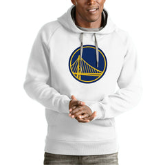 Golden State Warriors Antigua Team Logo Victory Pullover Hoodie White