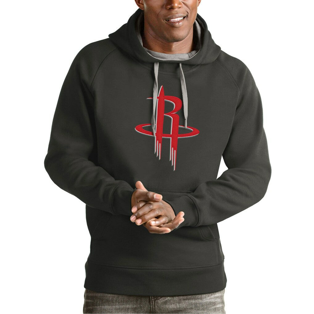 Houston Rockets Antigua Team Logo Victory Pullover Hoodie Charcoal